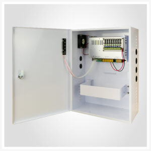 ספק 12V DC 10A מזווד בקופסא עם 8 פיוזים תרמיים